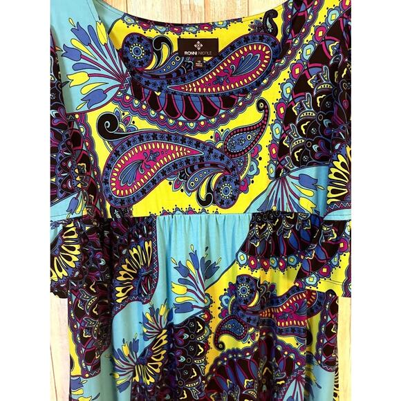 Ronnie Nicole Boho Paisley Print Dress Size 12 - Excellent - Picture 6 of 9
